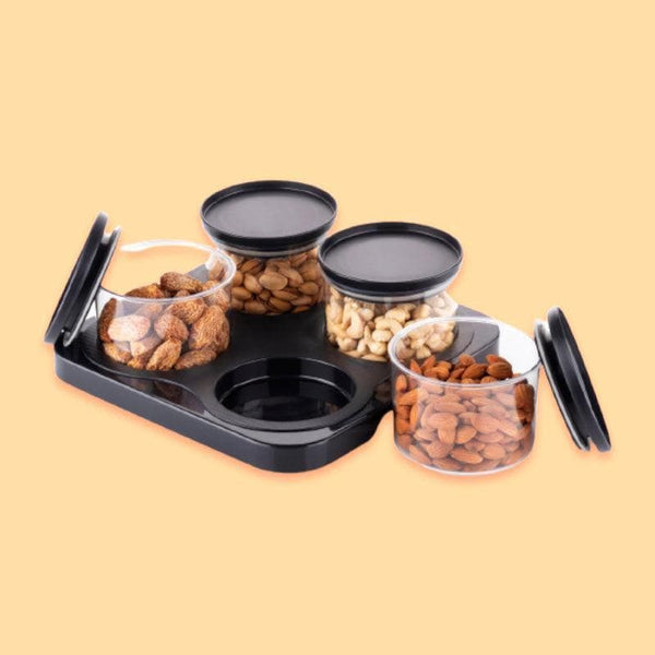 Buy Container - Black Circling Airtight Container (500 ml each)- Set of 4 at Vaaree online
