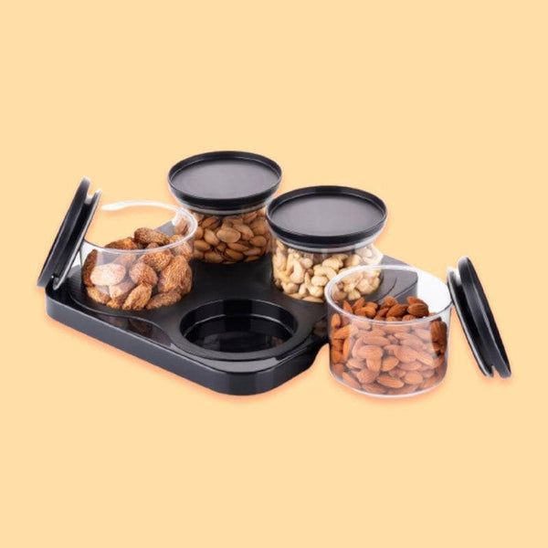 Buy Black Circling Airtight Container (500 ml each)- Set of 4 Container from Vaaree