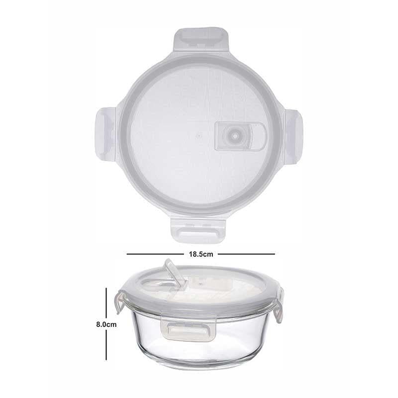 Container - Carino Lunch Box Round (950ml each)- White - Set of Two