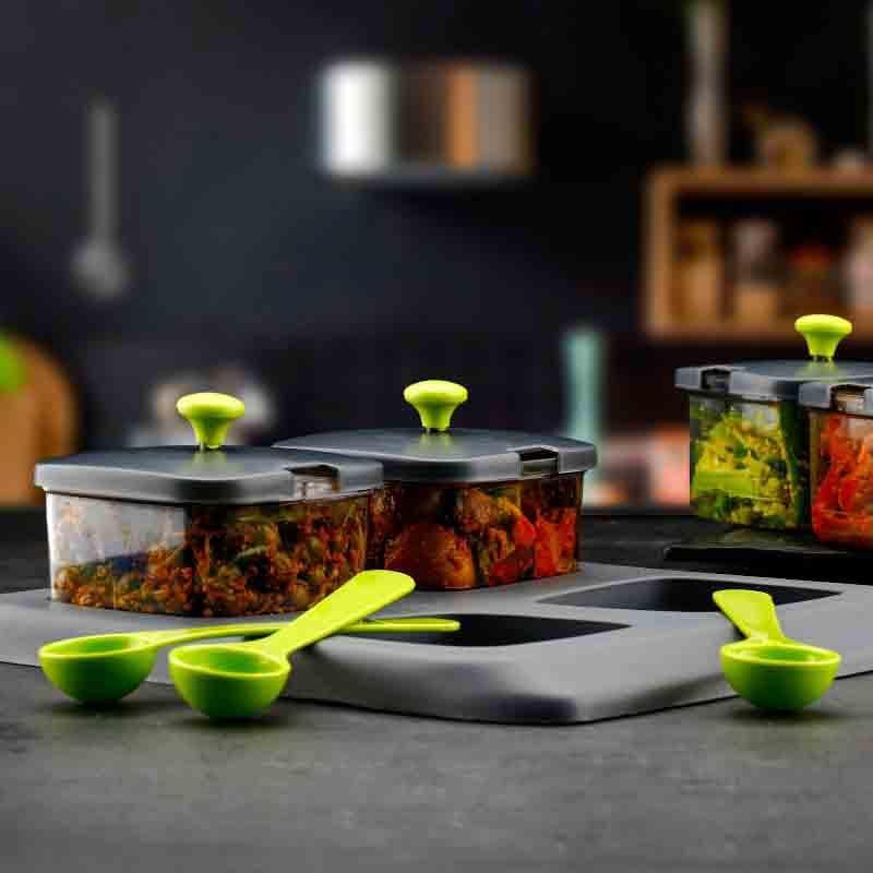 Buy Green Ice Spice Jar With Stand( 300 ml each)- Set Of 4 Container from Vaaree