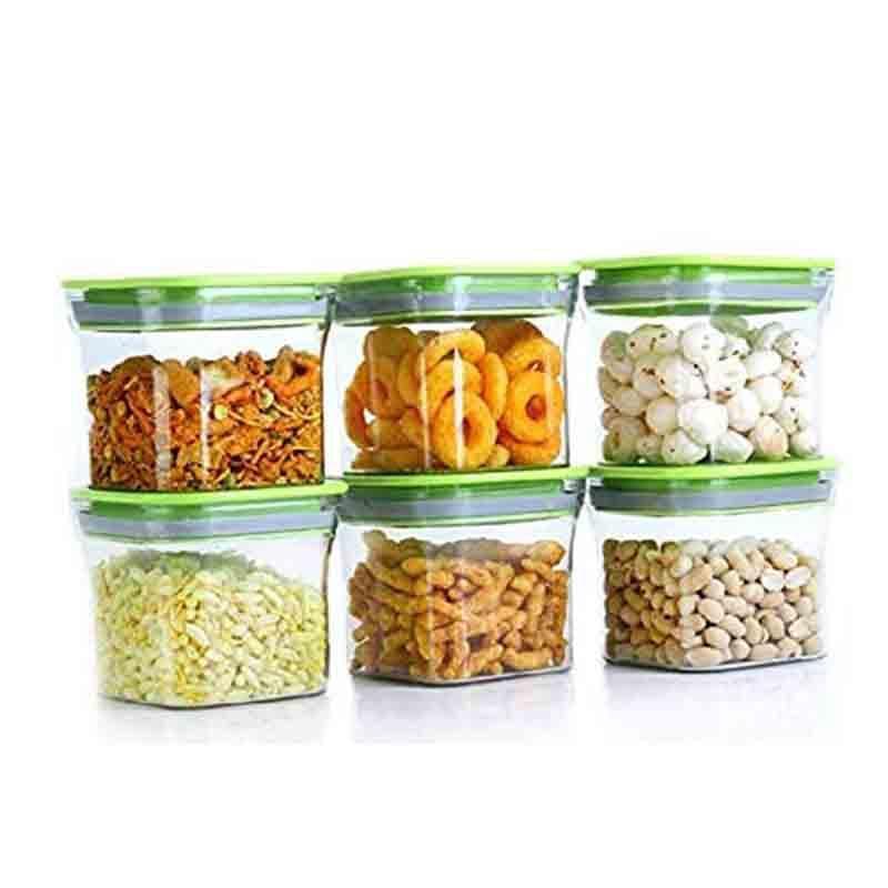 Buy Green Square Squad Container (600 ML Each) - Set Of 6 Container from Vaaree