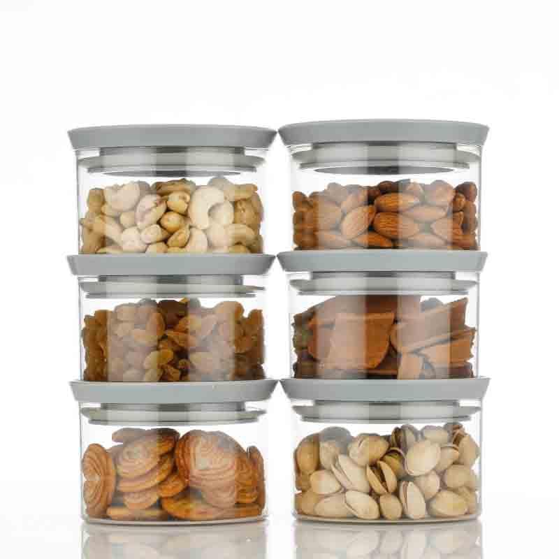 Buy Grey Spice Squad Jars (600 ml each) - Set Of Six Container from Vaaree