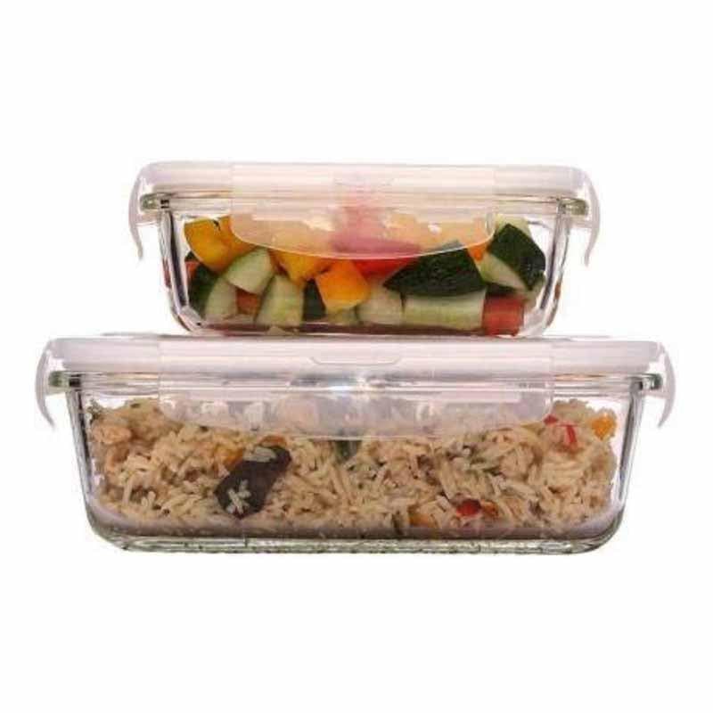 Container - Rectangle Foodie Lunch Box (620/1000 ML) - Set of Two