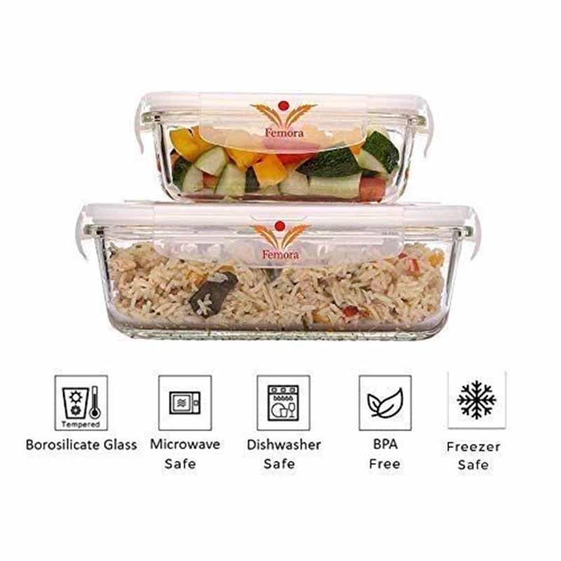 Container - Rectangle Foodie Lunch Box (620/1500 ML) - Set of Two