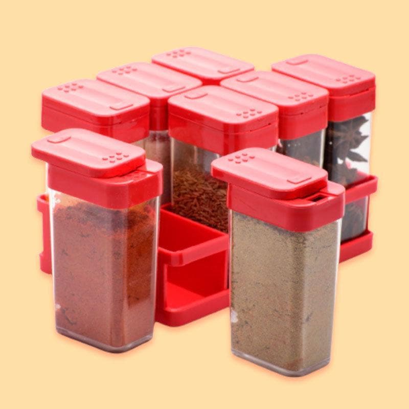 Buy Red Sleeky Spice Box (80 ML Each) - Set Of 8 Container from Vaaree