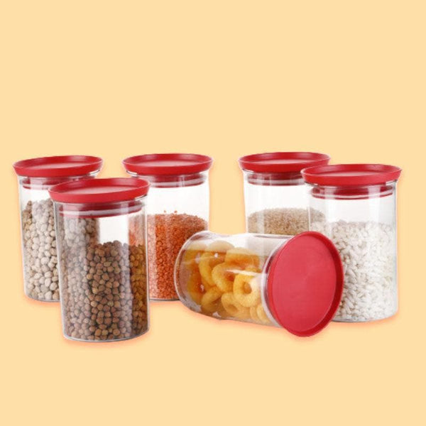 Buy Container - Red Stormy Airtight Storage Container(900 ml each) - Set Of Six at Vaaree online