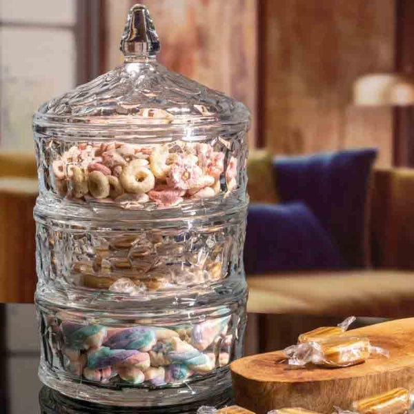 Container - Treasure It Glass Storage Bowl with Lid - Set of Three