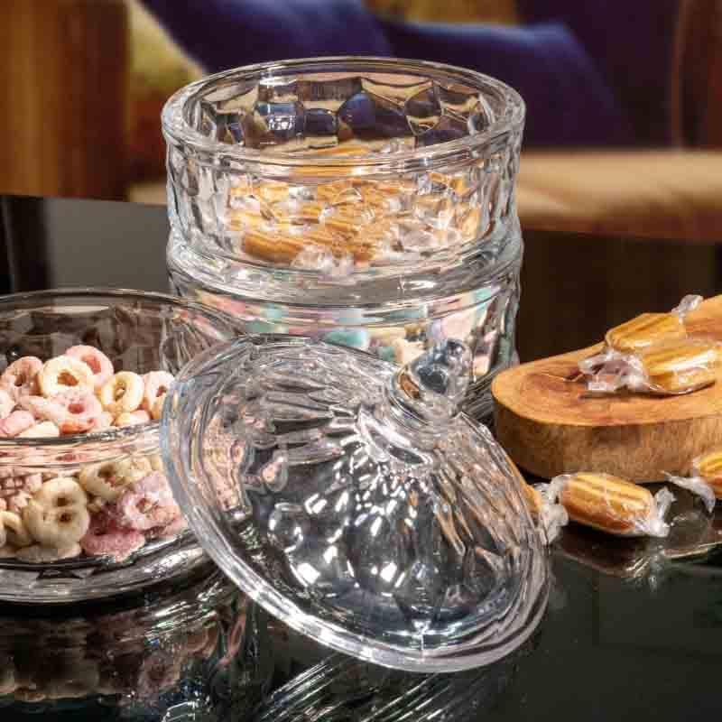 Container - Treasure It Glass Storage Bowl with Lid - Set of Three