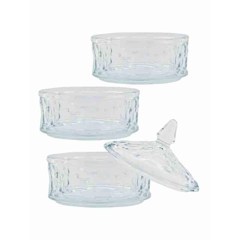 Container - Treasure It Glass Storage Bowl with Lid - Set of Three