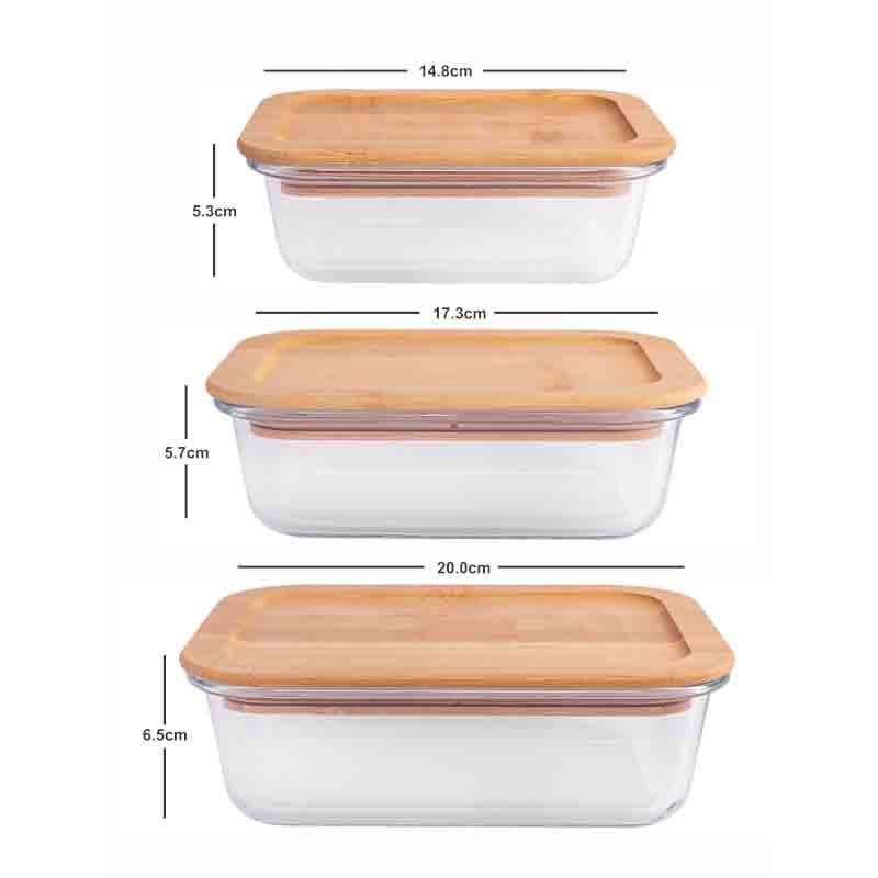 Buy Treat O'Pro Lunch Box Rectangle (360/580/900 ml) - Set of Three Container from Vaaree