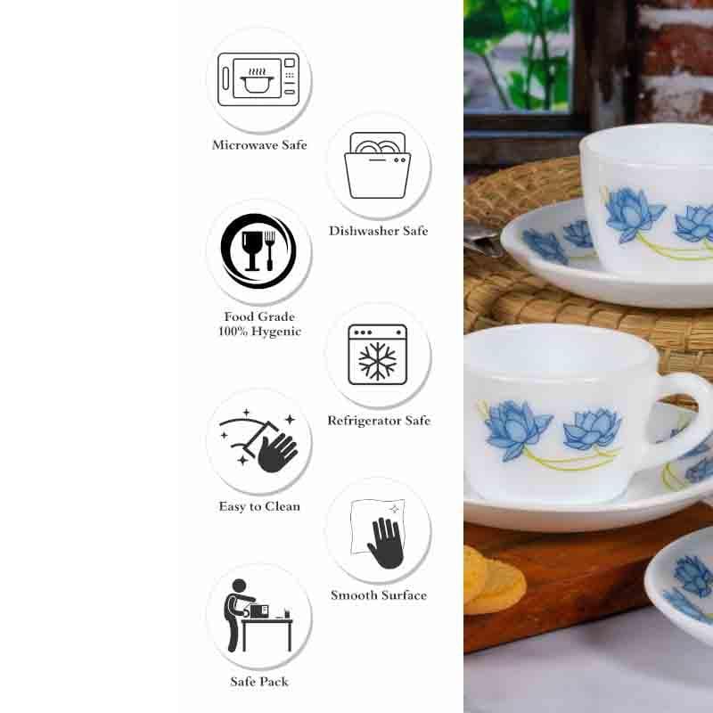 Buy Florita Tea Cup with saucer- Set of Twelve Cup from Vaaree