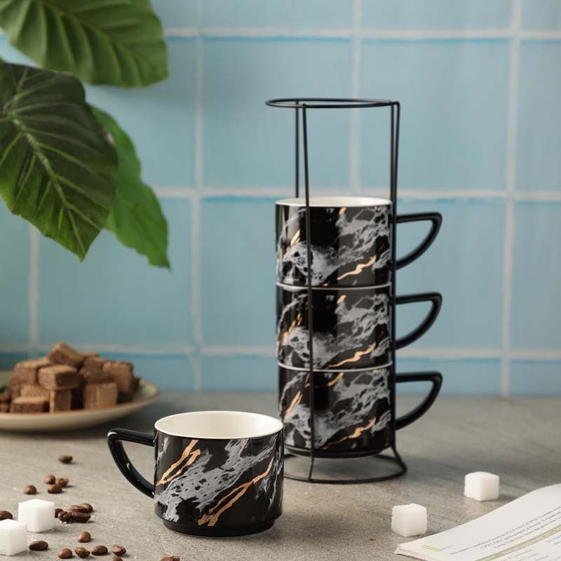 Buy Marble Era Cup - Black - Set Of Four Cup from Vaaree