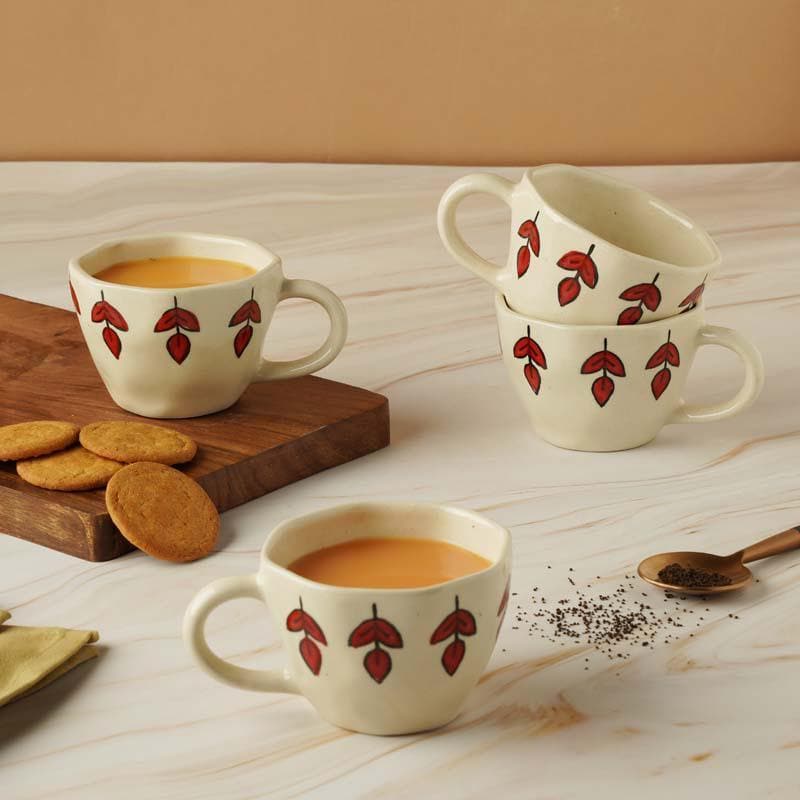 Cup - Red Ivy Cup- Set Of Four