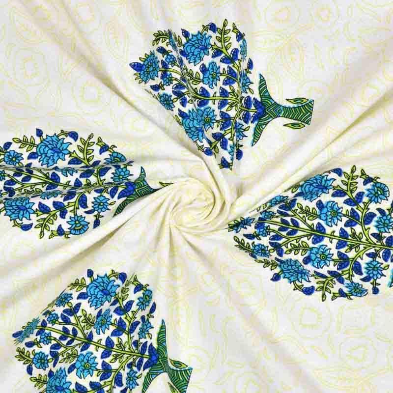 Buy Botanic Bunch Curtain Set - Blue Curtains from Vaaree