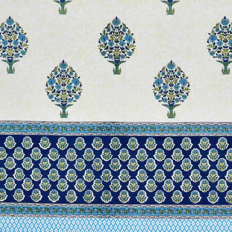 Buy Botanic Bunch Curtain Set - Blue Curtains from Vaaree