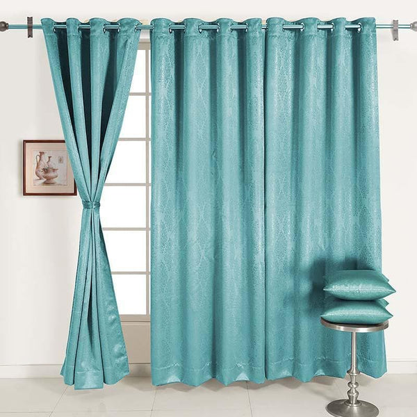 Buy Curtains - Earthy Blue Curtain at Vaaree online