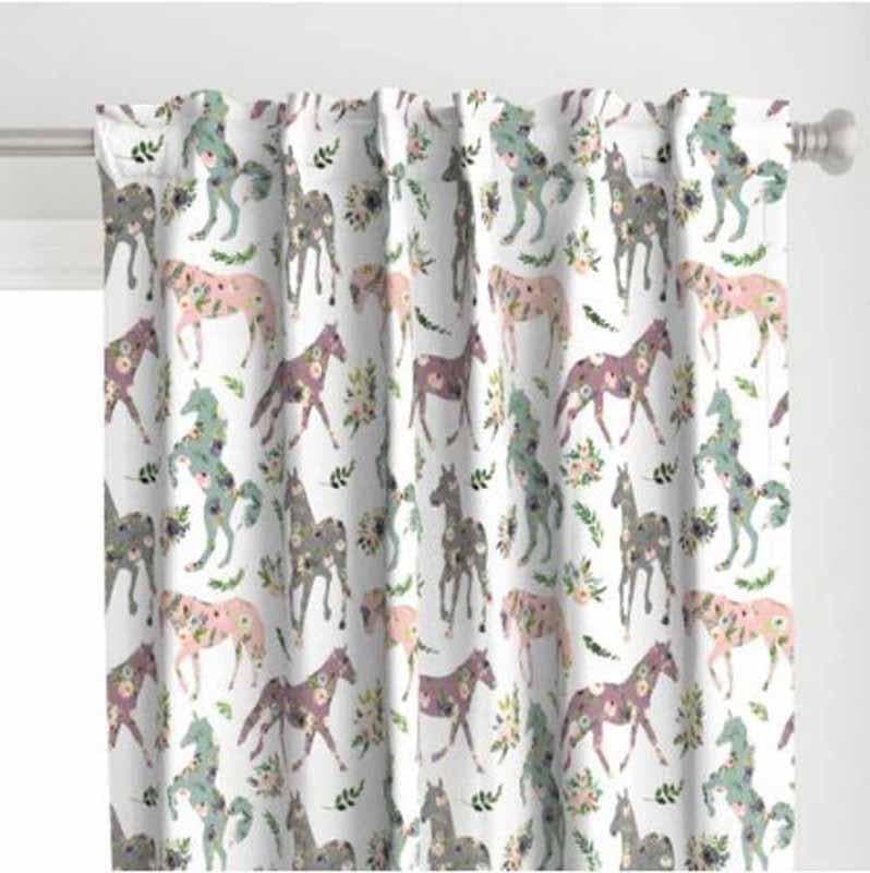 Curtains - Floral Horse Ride Curtain