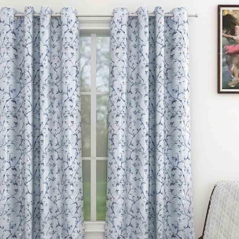 Buy Freesia Curtain - Blue Curtains from Vaaree