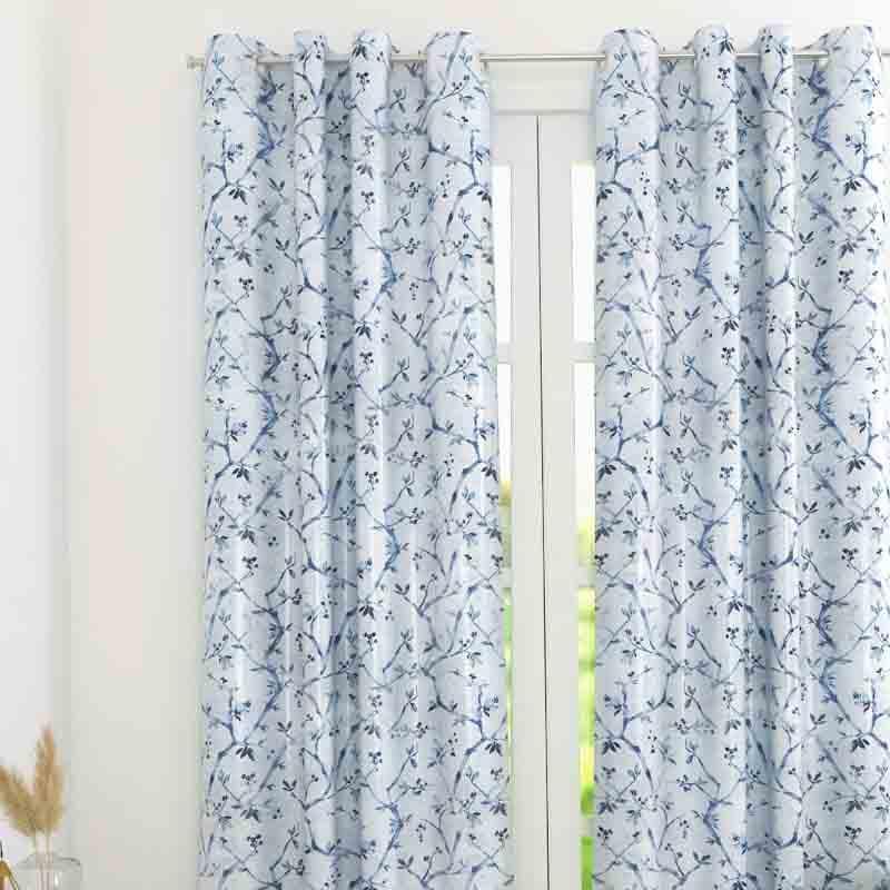 Buy Freesia Curtain - Blue Curtains from Vaaree