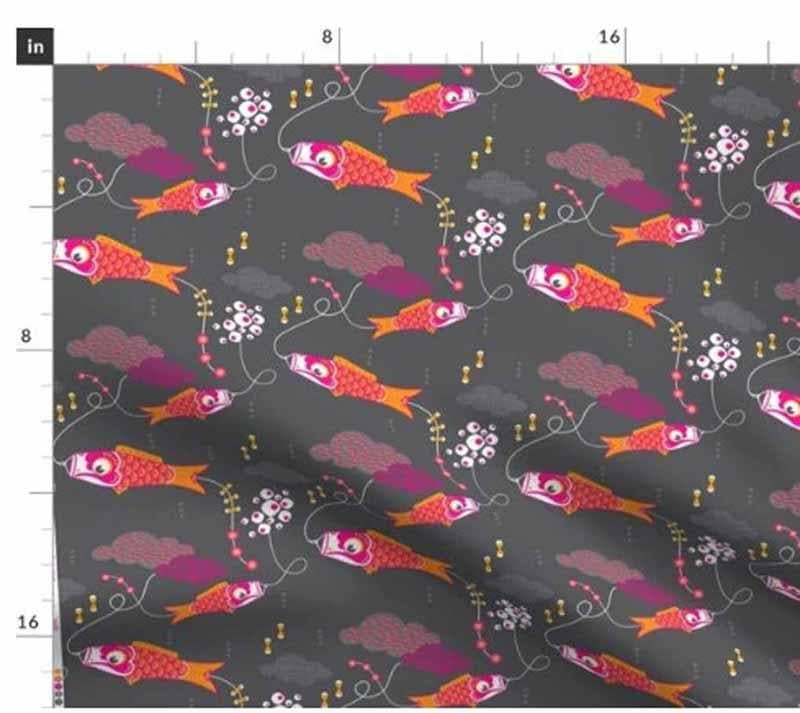 Buy Grafitti Fish Curtain Curtains from Vaaree