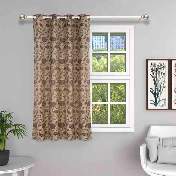 Buy Gulaab Jaal Curtain - Brown Curtains from Vaaree