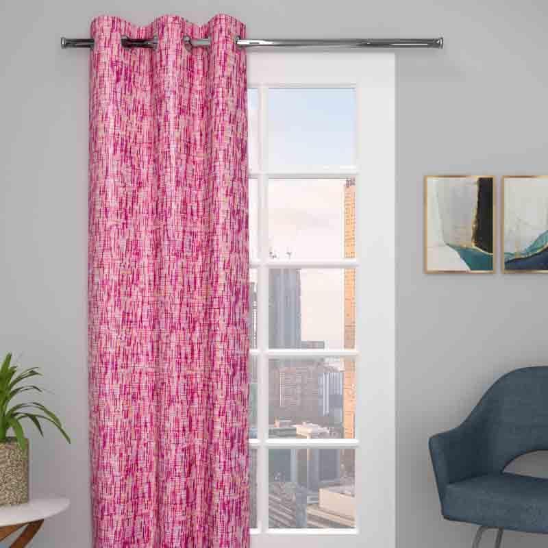 Buy Heathered Love Curtain - Pink Curtains from Vaaree