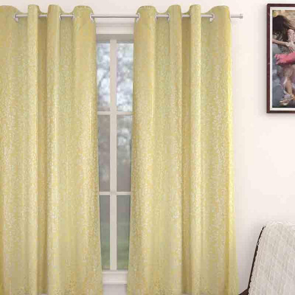 Buy Leaf Muse Curtain - Beige Curtains from Vaaree