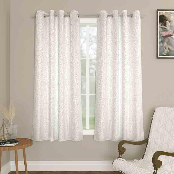 Buy Leaf Muse Curtain - Ivory Curtains from Vaaree