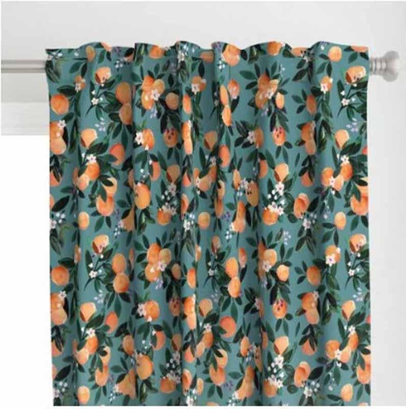 Buy Orange Orchard Curtain Curtains from Vaaree