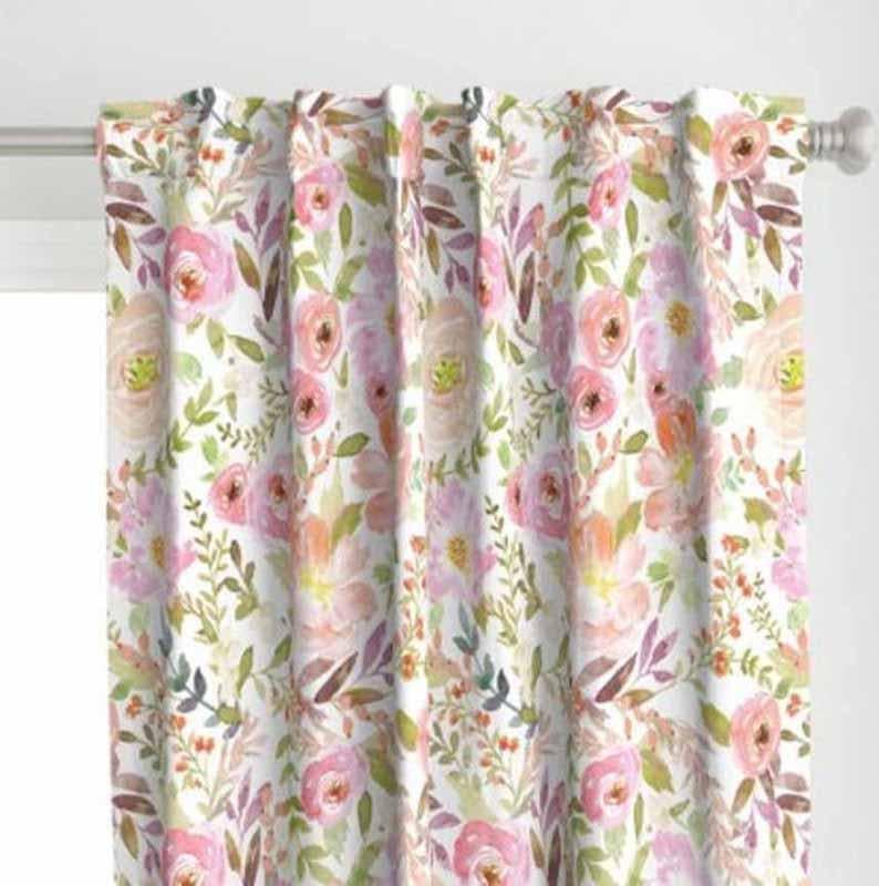Buy Curtains - Pinkie Peonis Curtain at Vaaree online