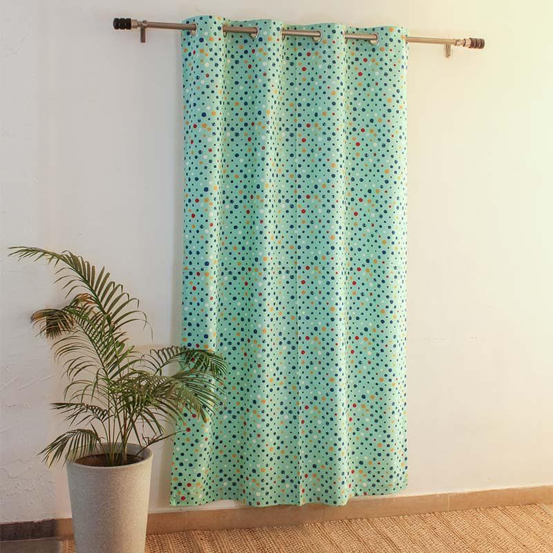 Buy Happy Polka Curtain - Blue Curtains from Vaaree