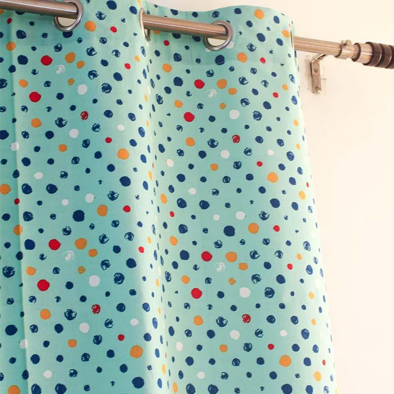 Buy Happy Polka Curtain - Blue Curtains from Vaaree