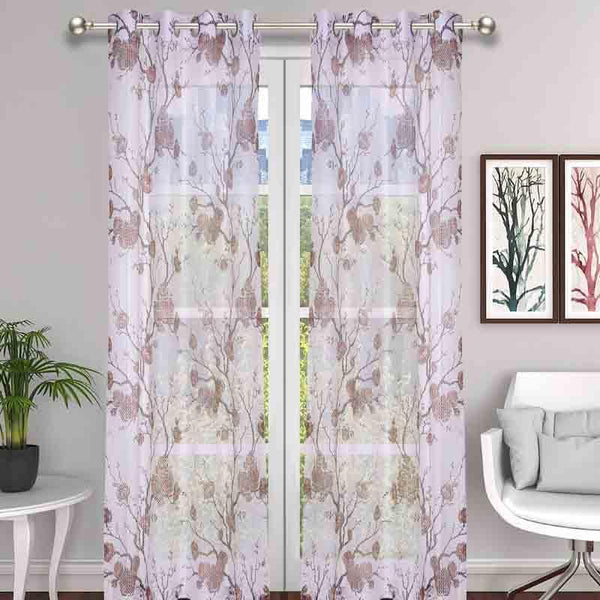 Buy Rosey Love Curtain (Brown) - Set Of Two Curtains from Vaaree