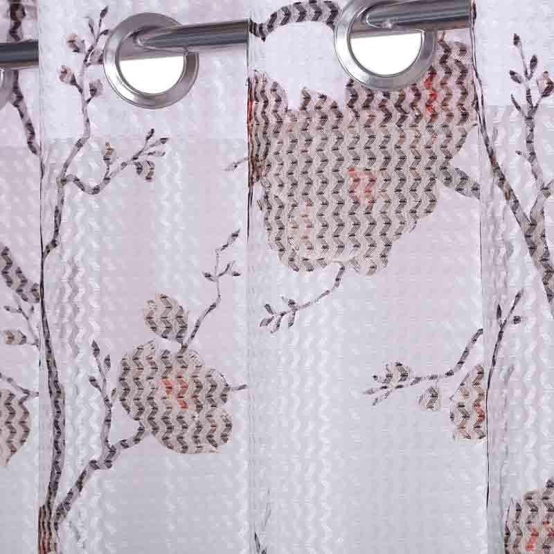 Buy Rosey Love Curtain (Brown) - Set Of Two Curtains from Vaaree