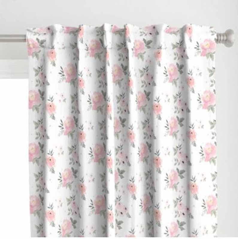 Curtains - Rosy Rose Printed Curtain