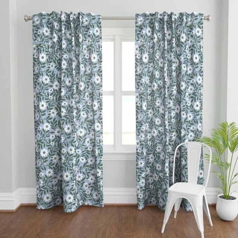 Buy Sunny Sunflower Printed Curtain Curtains from Vaaree