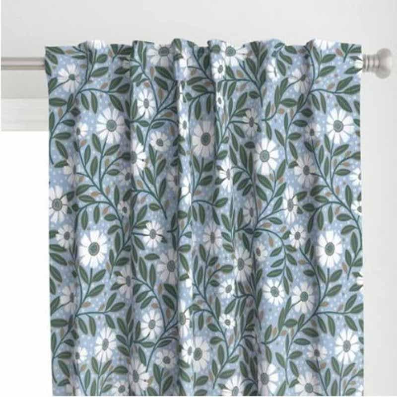 Buy Sunny Sunflower Printed Curtain Curtains from Vaaree