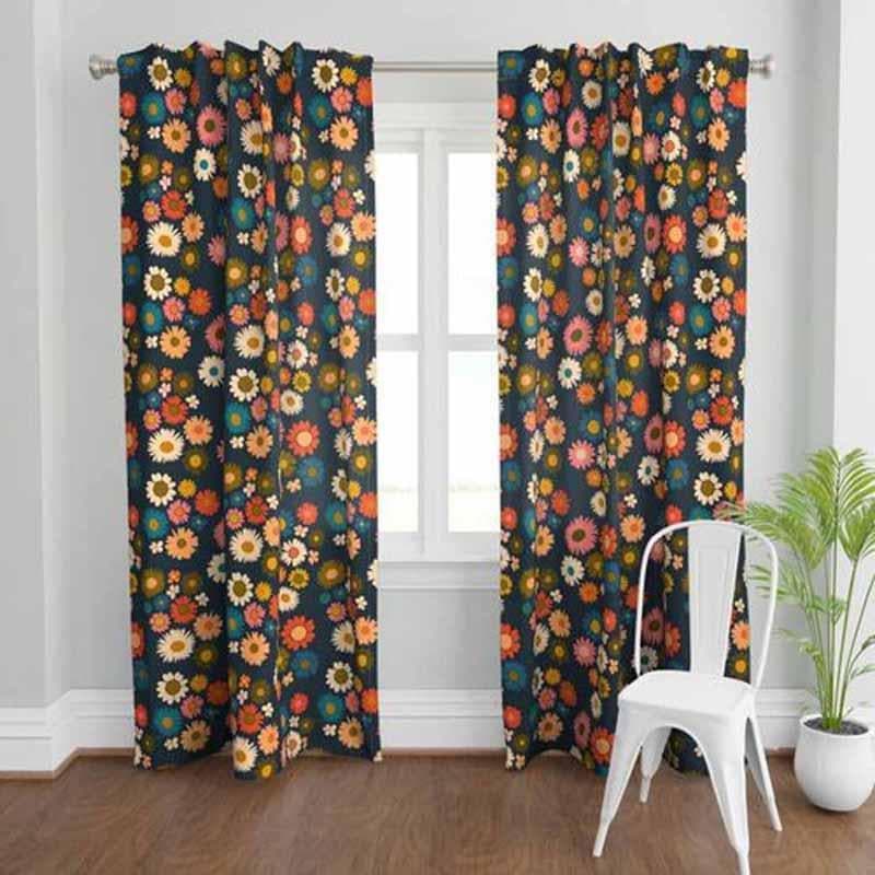 Buy Vivid Inflorenscence Curtain Curtains from Vaaree