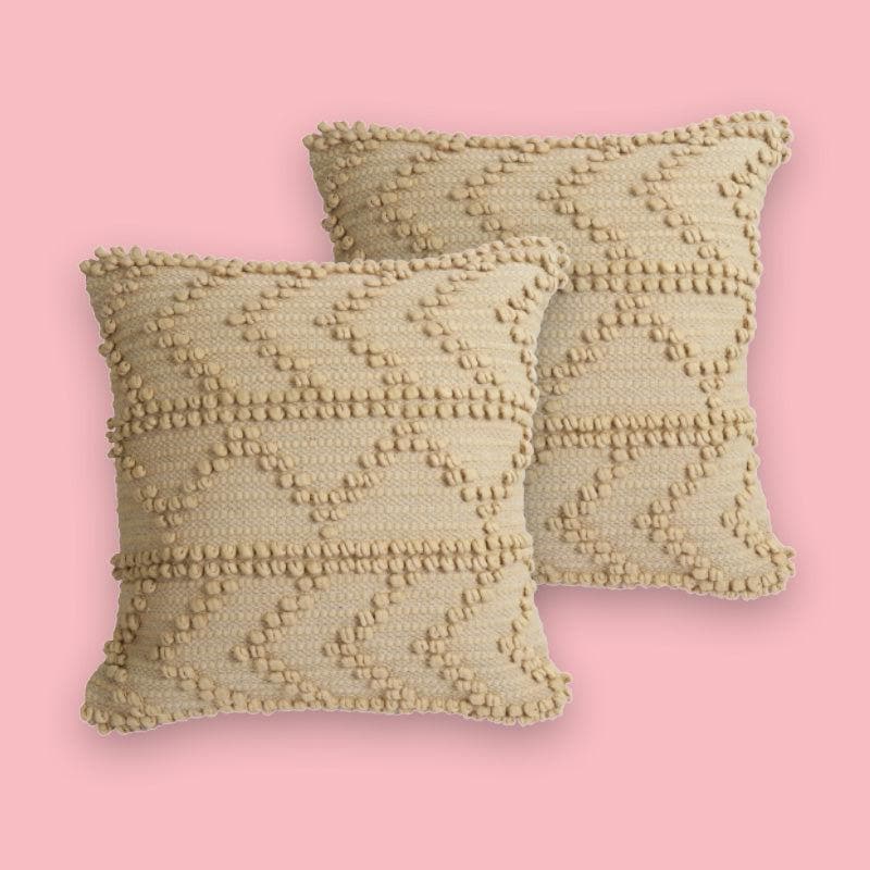 Buy Bead Beats Cushion Cover - Beige - Set Of Two Cushion Cover Sets from Vaaree