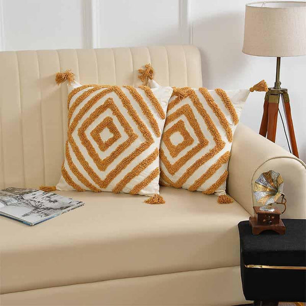 Buy Cushion Cover Sets - Caramel Queen Cushion Cover- Set Of Two at Vaaree online