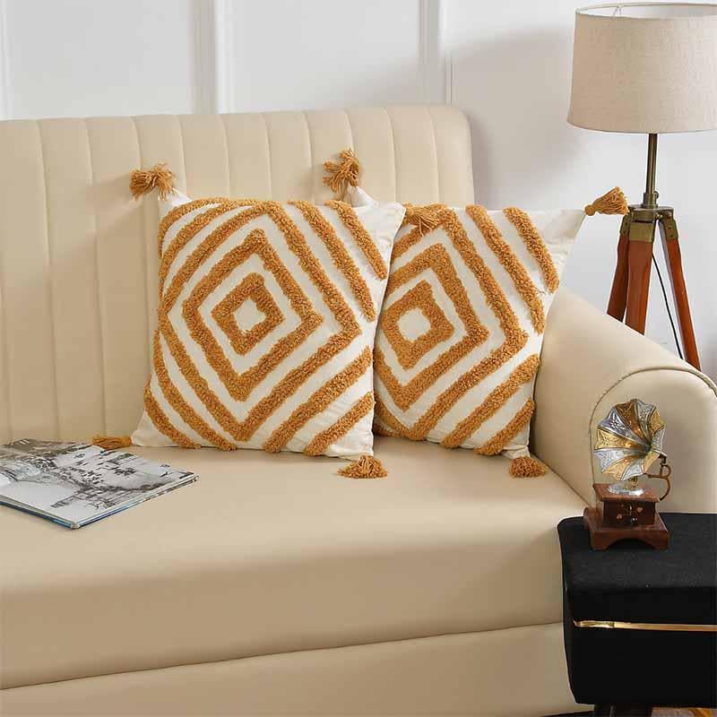 Buy Caramel Queen Cushion Cover- Set Of Two Cushion Cover Sets from Vaaree