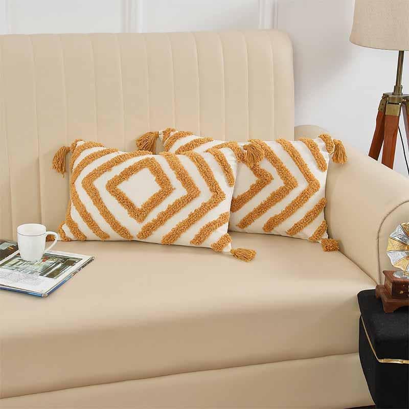 Buy Caramel Queen Cushion Cover- Set Of Two Cushion Cover Sets from Vaaree