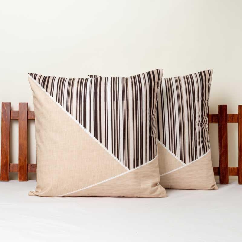 Cushion Cover Sets - Colourblocked Printed Cushion Cover - Set Of Two