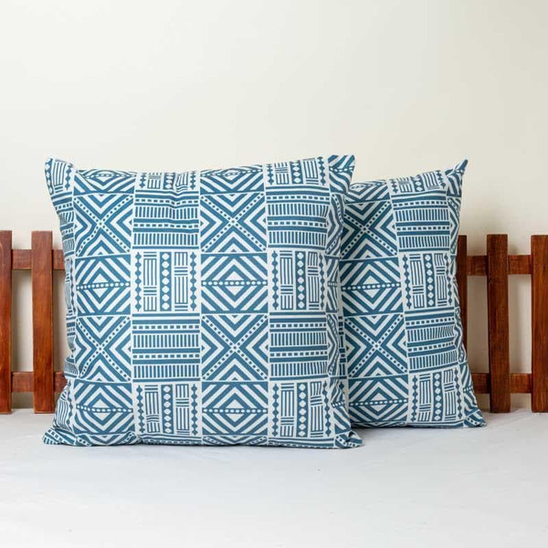 Buy Cushion Cover Sets - Crafted In Blue Cushion Cover - Set of Two at Vaaree online