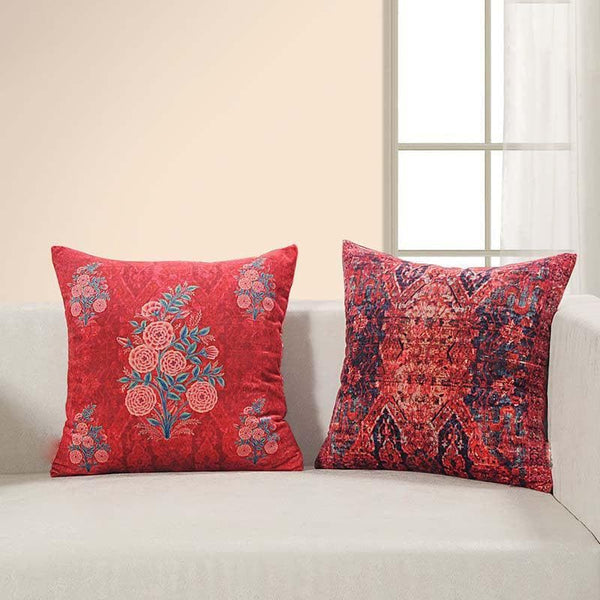 Cushion Cover Sets - Crimson Contemporary Cushion Cover - Set Of Two