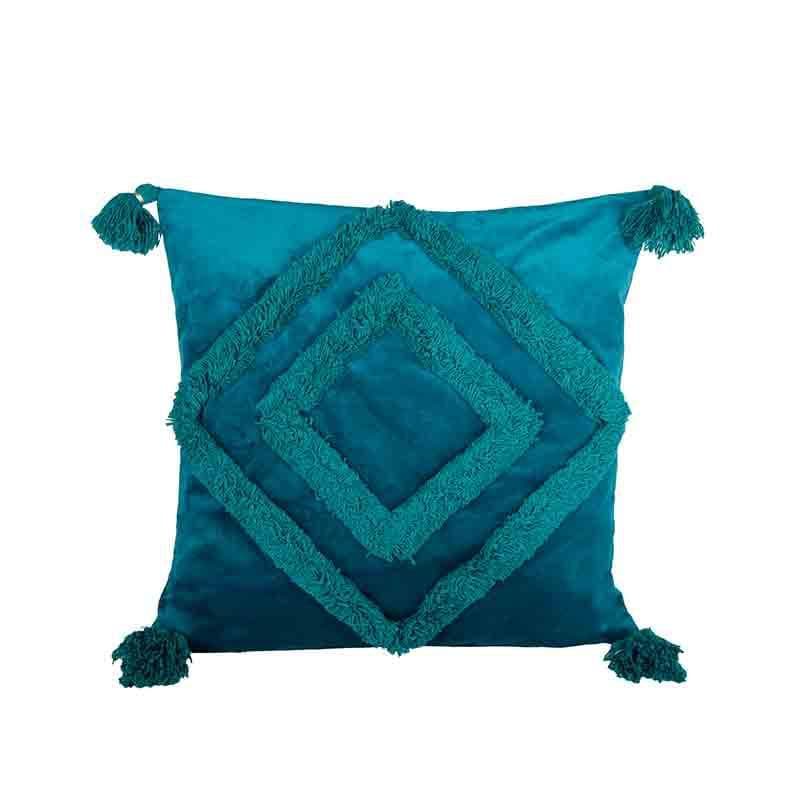 Buy Diamond Rings Tufted Cushion Cover - (Teal) - Set Of Two Cushion Cover Sets from Vaaree