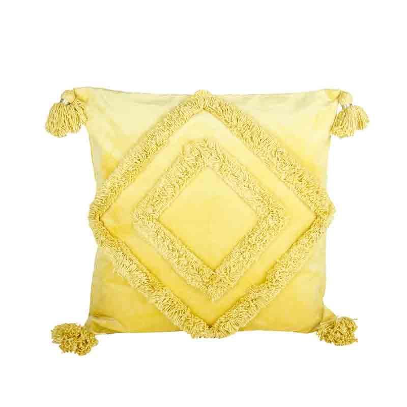 Buy Diamond Rings Tufted Cushion Cover - (Yellow) - Set Of Two Cushion Cover Sets from Vaaree