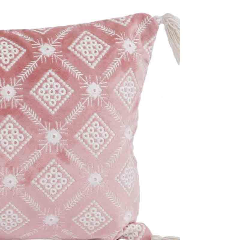 Buy Embroidered Lattice Cushion Cover - (Pink) - Set Of Two Cushion Cover Sets from Vaaree