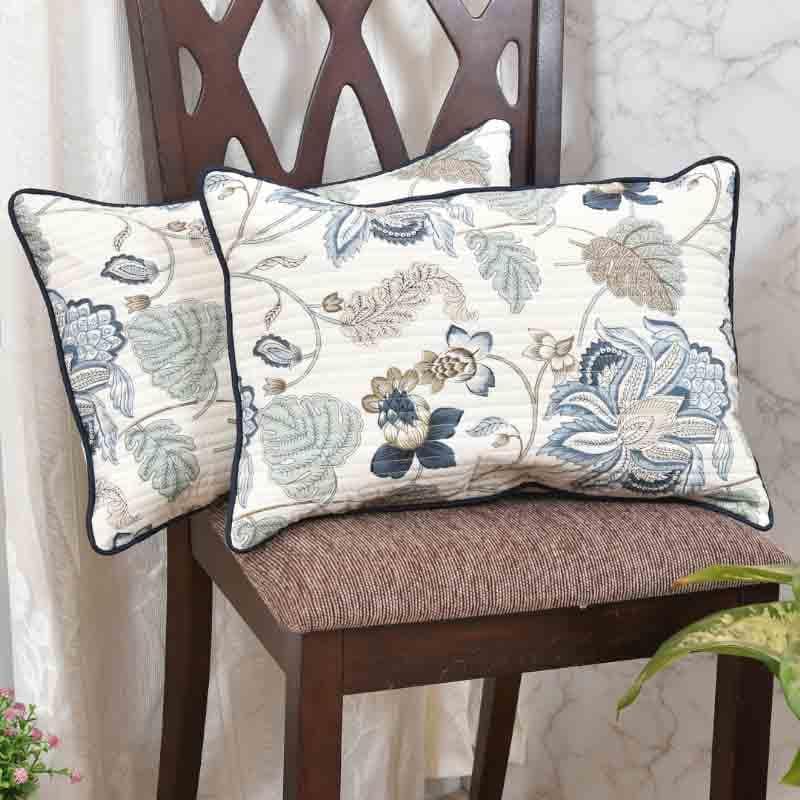 Buy Floral Whispers Rectangular Cushion Cover - Set Of Two Cushion Cover Sets from Vaaree