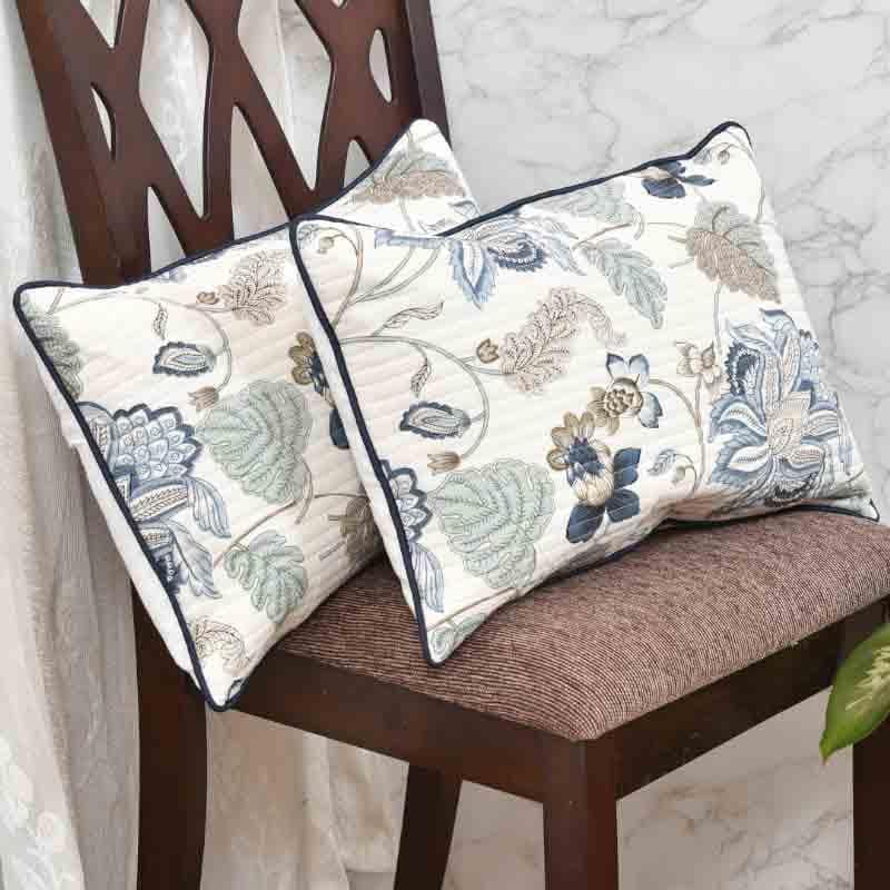 Buy Floral Whispers Rectangular Cushion Cover - Set Of Two Cushion Cover Sets from Vaaree